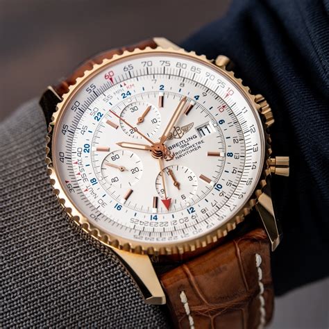 breitling rose gold navitimer|breitling navitimer gold price.